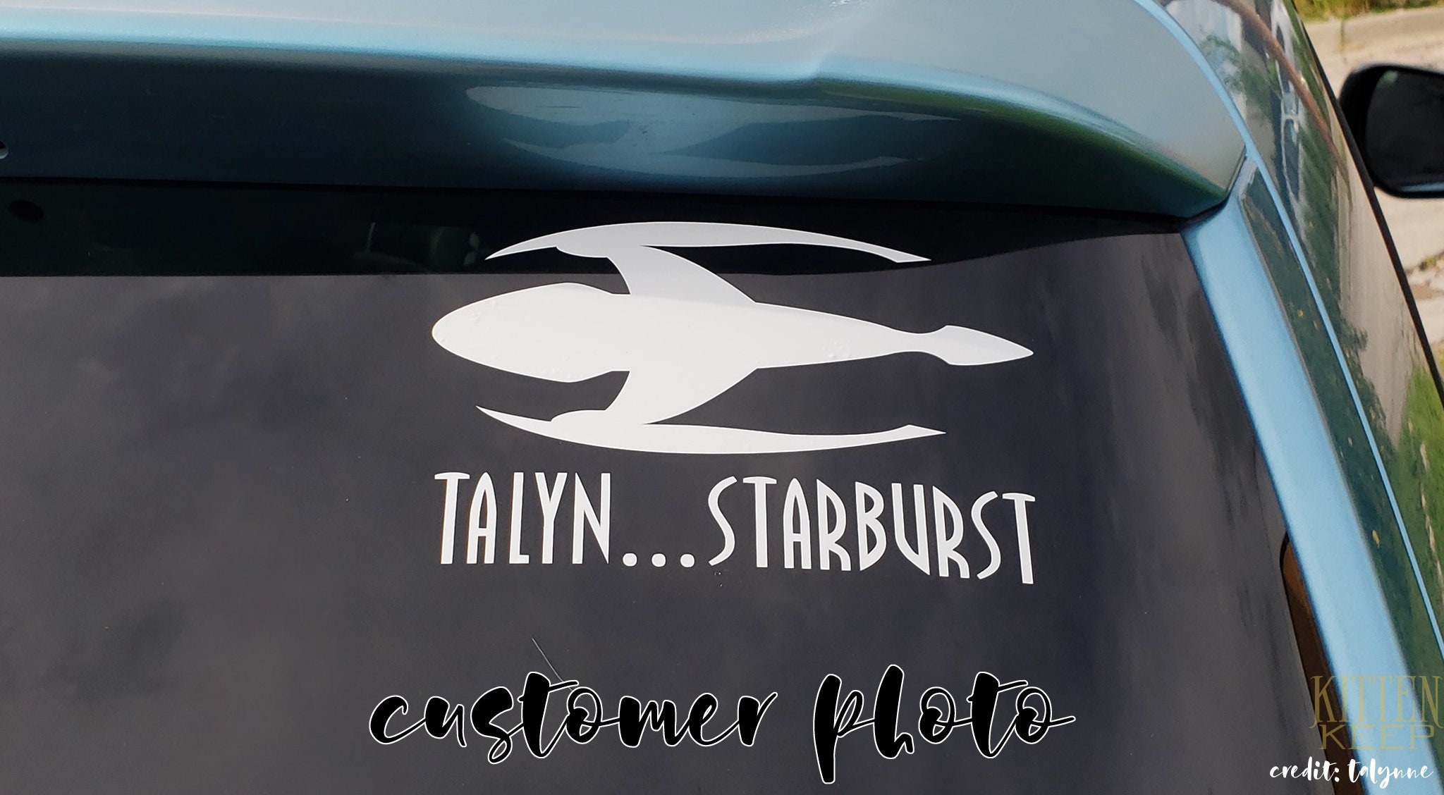 Large Moya and Talyn Vinyl Decals With Text | Farscape
